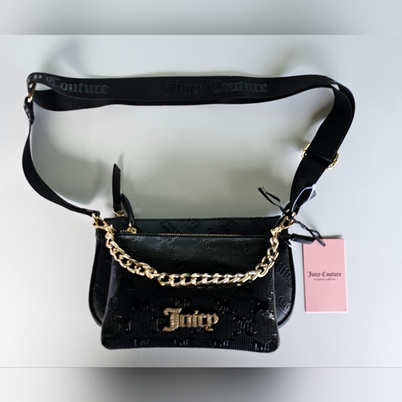Juicy Couture Handbags - NWT Juicy Couture Crossbody Double Trouble Licorice Crown